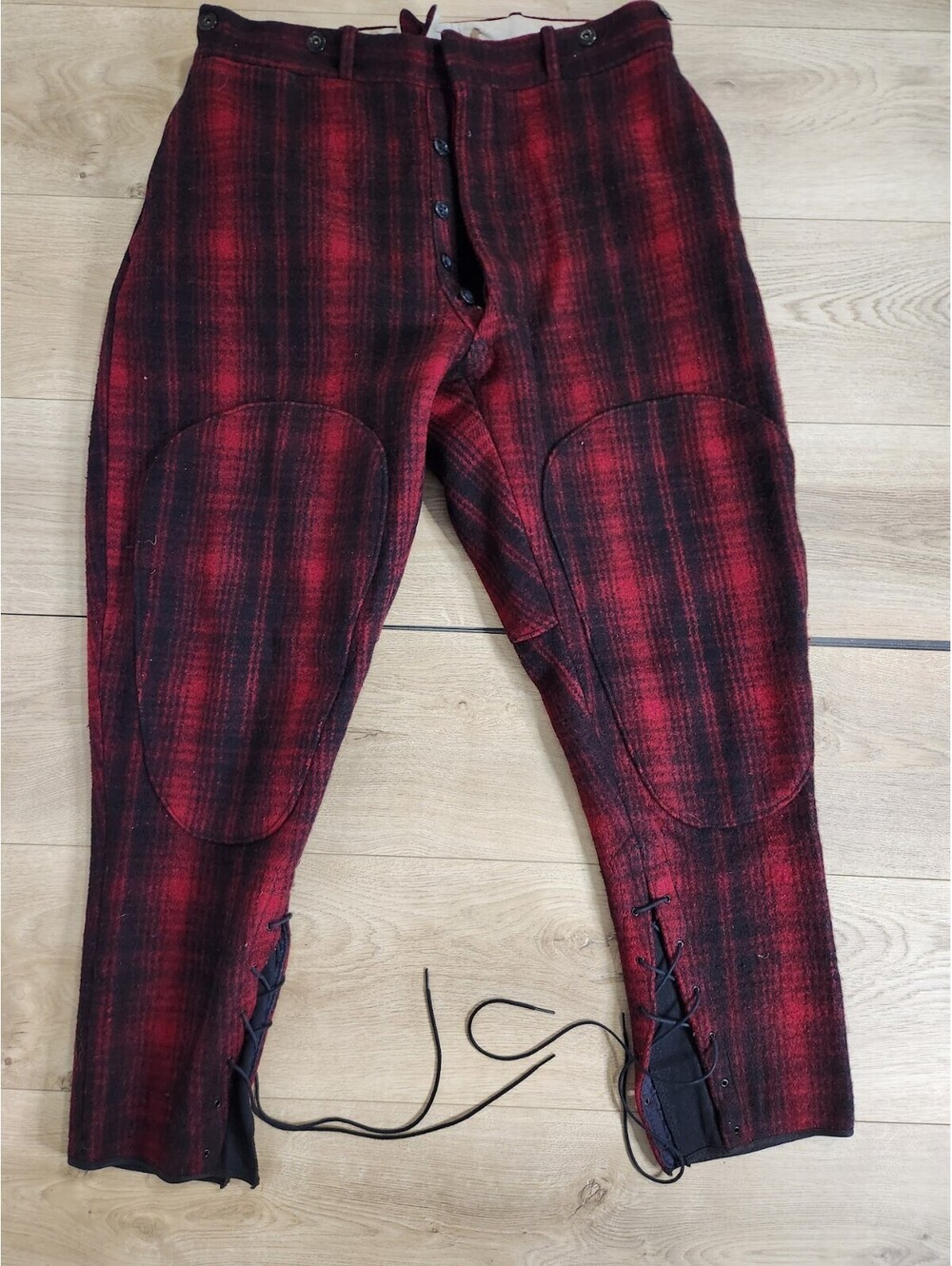 VTG Woolrich Mackinaw Wool Hunting Pants Breeches Sz 34 Buffalo Plaid USA 1940s